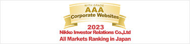 WITH GRADE AAA Corporate Websites 2023 Nikko Investor Relations Co.,Ltd. Ranking in all listed companies in Japan